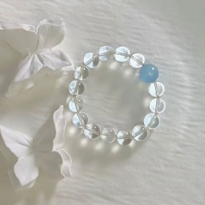 水晶×アクアマリン 天然石ブレスレット｜12mm・14mm